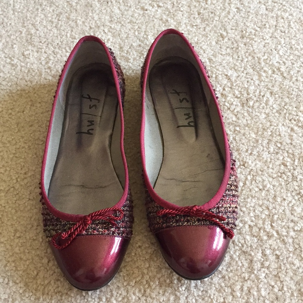 Burgundy flats